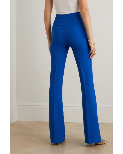 Safiyaa Blue Alexa Stretch-Crepe Flared Pants