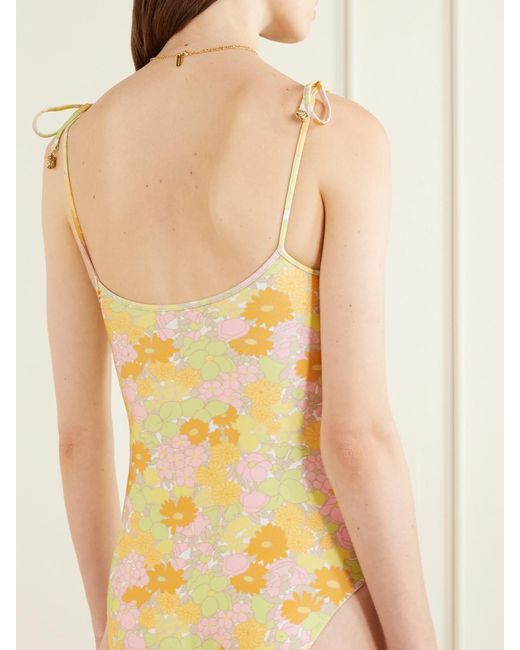 Chloé Yellow Floral-Print Swimsuit
