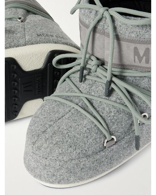 Moon Boot Gray Icon Low Schneestiefel Aus Filz Und Veloursleder