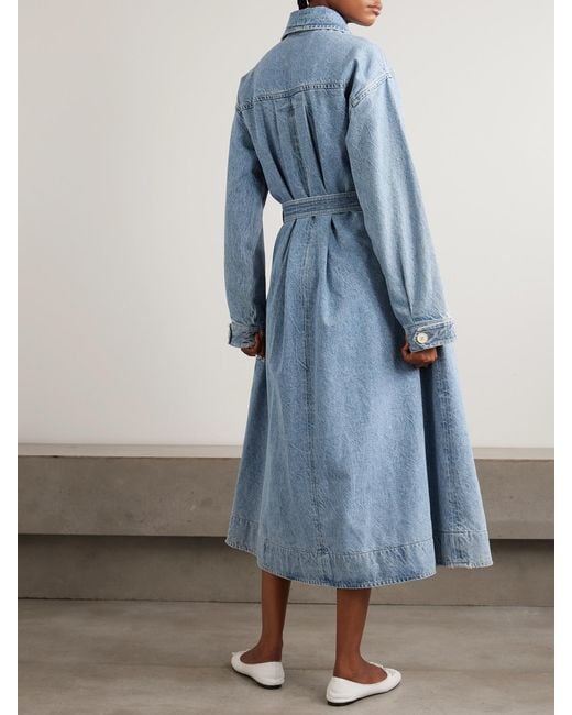 Agolde Blue Maria Mcmanus Oversized Organic And Recycled Denim Trench Coat