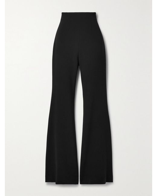Sergio Hudson Black Crepe Flared Pants