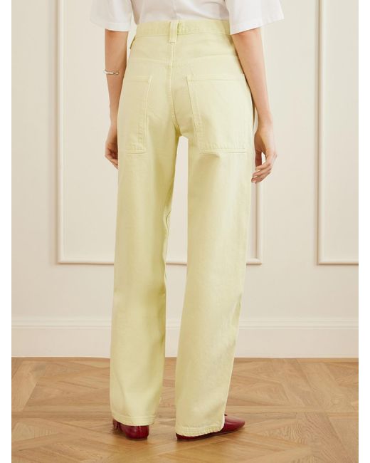 Agolde Yellow Laria Mid-Rise Wide-Leg Jeans