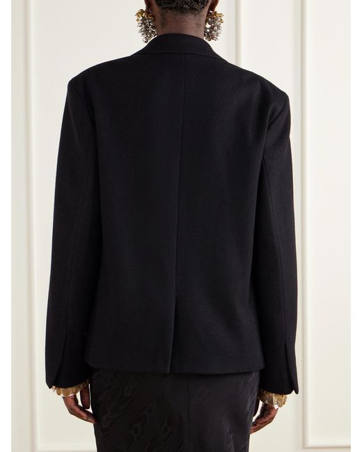 Dries Van Noten Black Wool-Felt Blazer