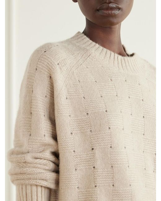 Allude Natural Cashmere And Silk-Blend Sweater