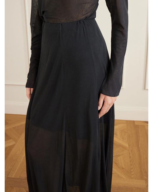 Ruohan Black Cocoon Cotton-Voile Maxi Skirt