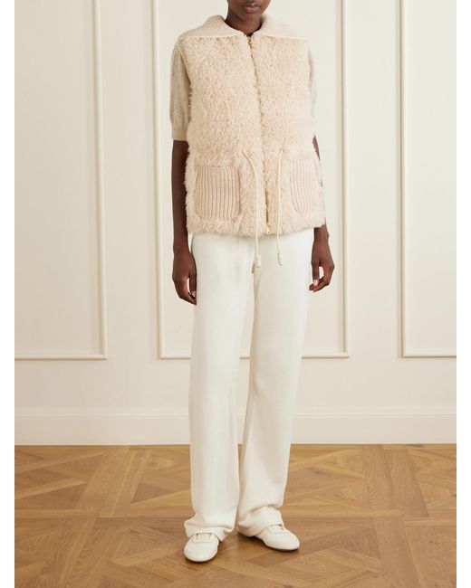 Moncler Natural Teddy Wool And Cashmere-Blend Plush Down Vest