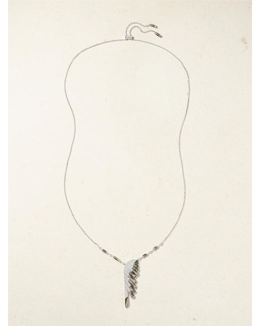 Garrard Natural Wings Rising 18-Karat, Mother-Of-Pearl And Diamond Necklace