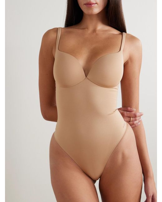 Skims White Ultimate Body Push-Up Thong Bodysuit