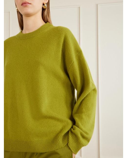 Staud Green Serrano Cashmere Sweater