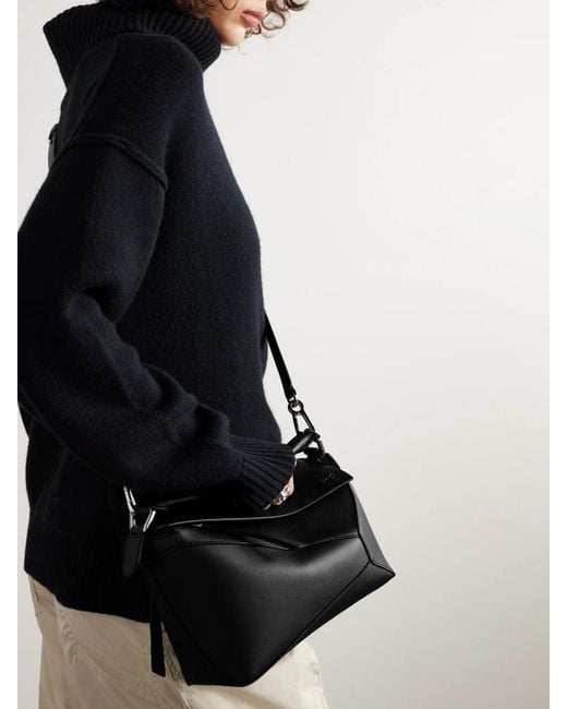 Loewe Black Puzzle Edge Small Textured-Leather Shoulder Bag
