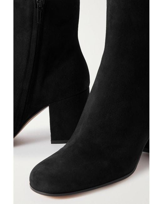Gianvito Rossi Black Joelle 70 Suede Ankle Boots