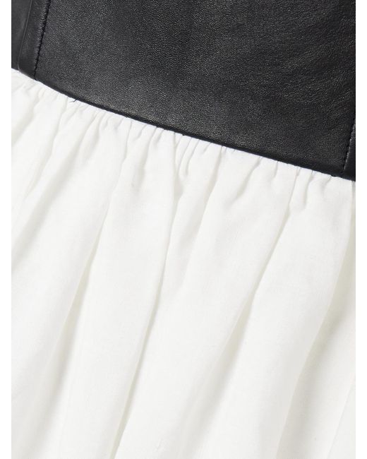 Gabriela Hearst White Lehti Strapless Linen And Leather Maxi Dress