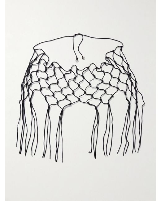 Deiji Studios Black Macramé Cord Belt