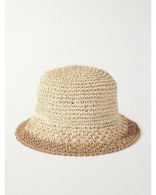 Eugenia Kim Natural Bailey Dégradé Crocheted Straw Bucket Hat
