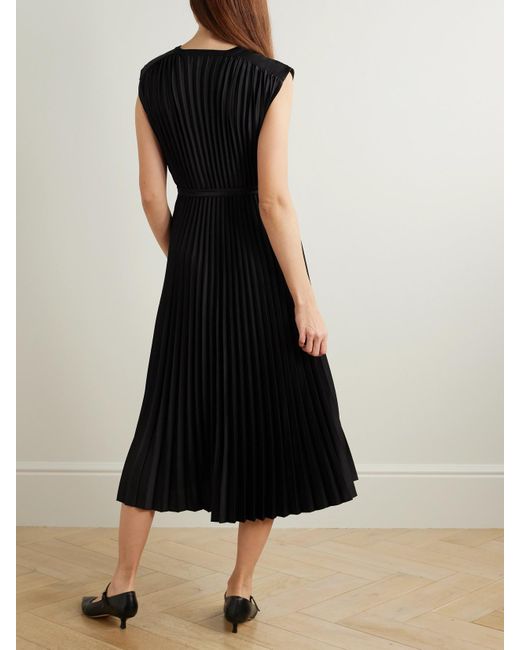 Joseph Black Volta Midikleid Aus Plissiertem Satin Mit Bindegürtel