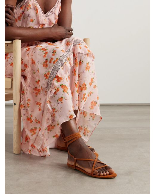 Aeyde Brown Penny Suede Sandals
