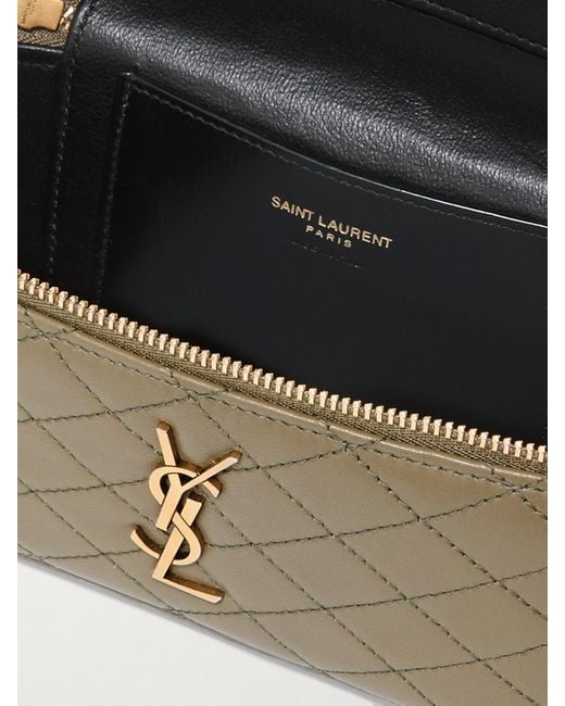 Saint Laurent Metallic Gaby Vanity Schultertasche Aus Gestepptem Leder