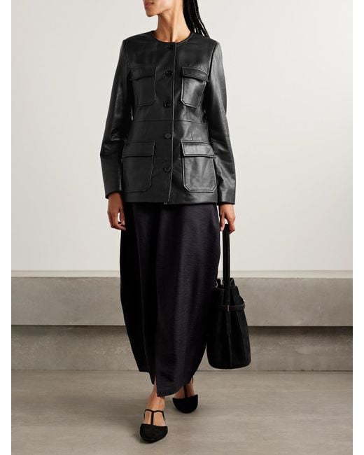 Nour Hammour Black Vernes Leather Jacket