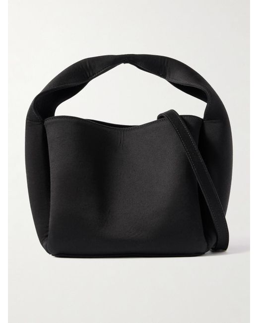 Totême  Black Bucket Tote Aus Satin Aus Einer Biobaumwollmischung