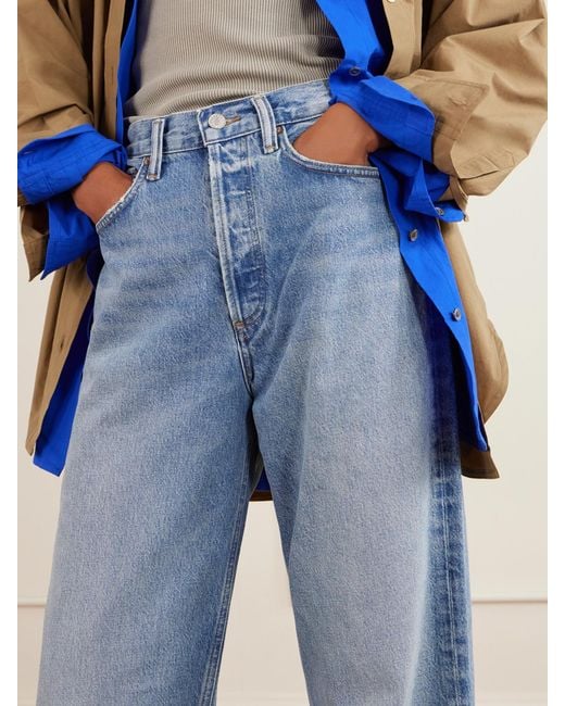 Agolde Blue Vintage Loose High-Rise Straight-Leg Jeans