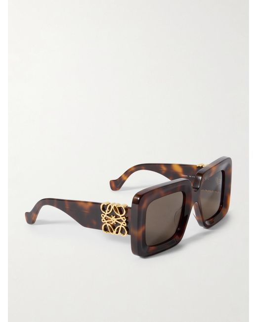 Loewe Black Anagram Oversized Square-Frame Tortoiseshell Acetate Sunglasses