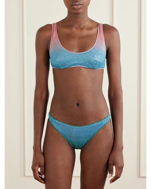 Oseree Blue Lumière Metallic Lurex Bikini