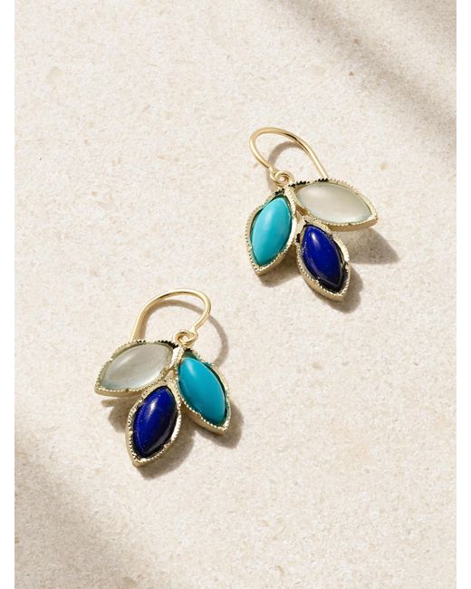 Irene Neuwirth Blue 18-Karat Multi-Stone Earrings