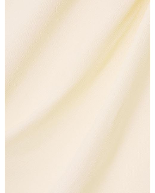Proenza Schouler White Hallie Draped Ruched Twill Midi Dress