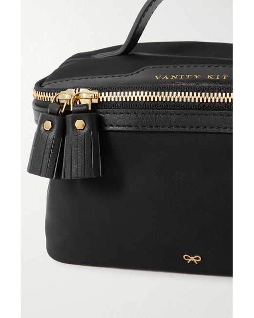 Anya Hindmarch Black Net Sustain Vanity Kit Small Leather-Trimmed Econyl Cosmetics Case