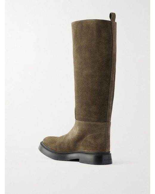 Proenza Schouler Brown Bank Kniehohe Stiefel Aus Veloursleder