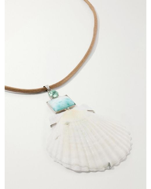 Jennifer Behr White Alisa-Tone Shell Necklace
