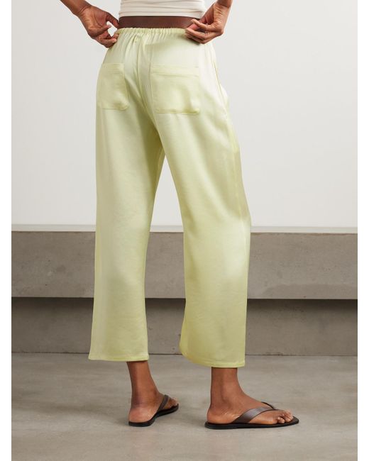 Leset Yellow Barb Verkürzte Hose Mit Weitem Bein Aus Satin