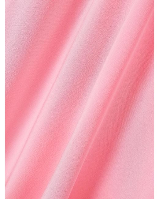 Stella McCartney Pink Asymmetrisches Midikleid Aus Seiden-Crêpe Mit Raffungen