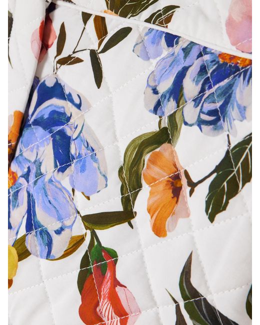 Farm Rio Blue Greek Garden Quilted Floral-Print Lyocell And Cotton-Blend Shorts