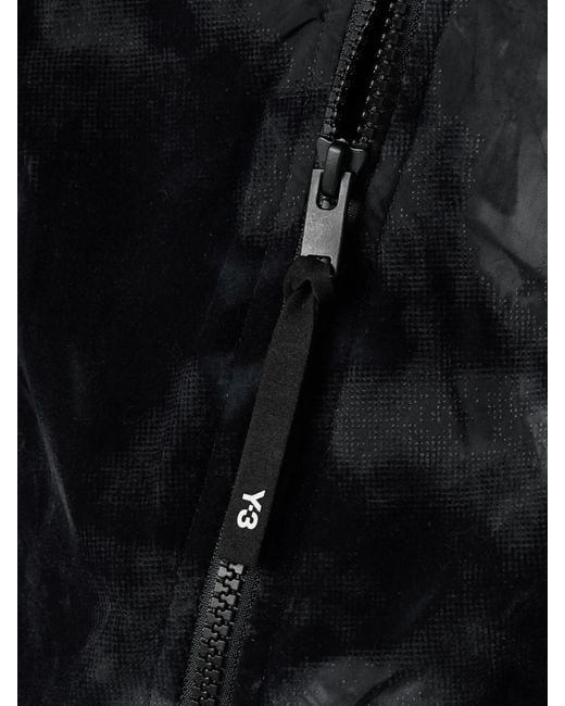 Adidas Originals Black Y-3 Verkürzte, Wattierte Jacke Aus Beflocktem Shell