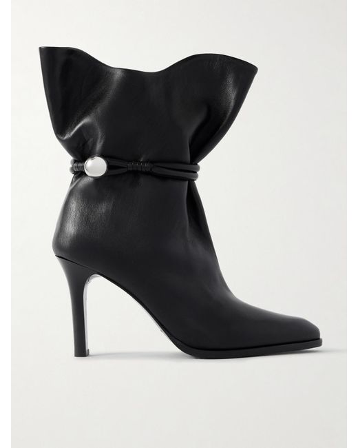 Isabel Marant Black Lolya Embellished Leather Ankle Boots