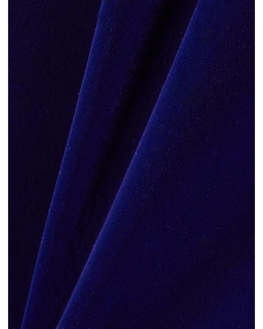 Givenchy Blue Bow-Detailed Asymmetric Velvet Bustier Mini Dress