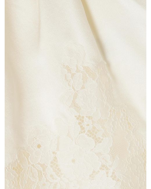 Doen Natural Iona Lace-Trimmed Silk-Satin Shorts