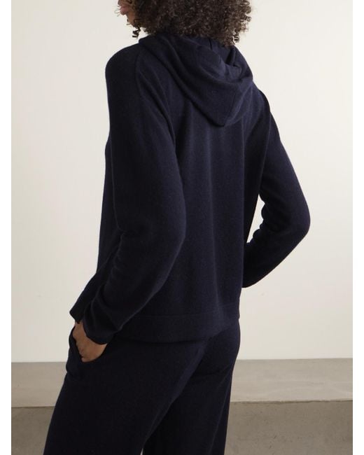Allude Blue Wool And Cashmere-Blend Hoodie