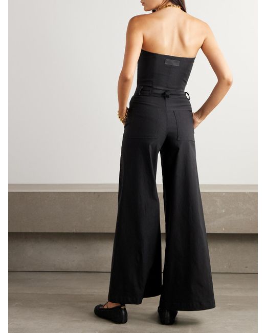 Rivet Utility Black Dynamite Strapless Stretch-Twill Jumpsuit