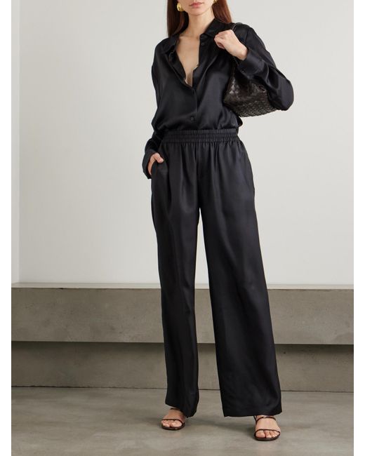 Lisa Yang Black Hemd Aus Seidensatin