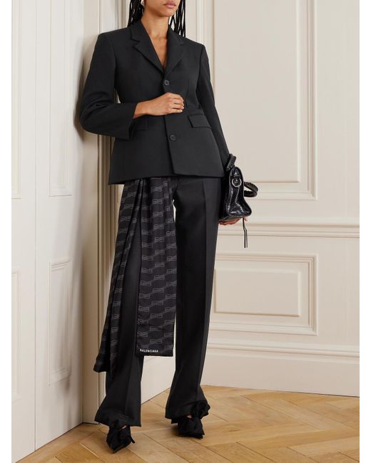 Balenciaga Black Soft Hourglass Cotton Blazer