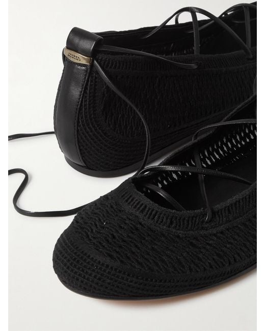 Isabel Marant Black Belna Ballerinas Aus Webstoff Mit Lederbesätzen
