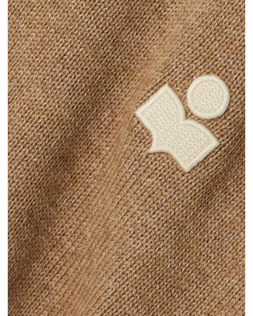 Isabel Marant Natural Nasha Embroidered Cotton And Wool-Blend Turtleneck Sweater