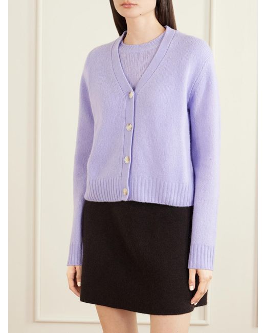 Lisa Yang Purple Marionette Cashmere And Silk-Blend Cardigan