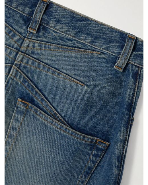 Alaïa Blue High-Rise Barrel-Leg Jeans