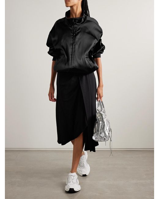 Balenciaga Black Satin Track Jacket
