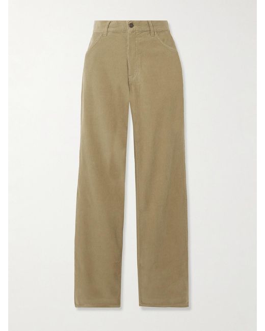 Fortela Natural Juniper Cotton-Corduroy Straight-Leg Pants