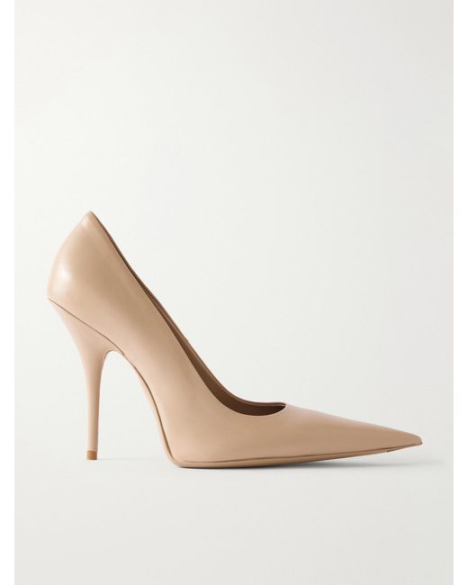 Balenciaga White Avenue 110 Leather Pumps