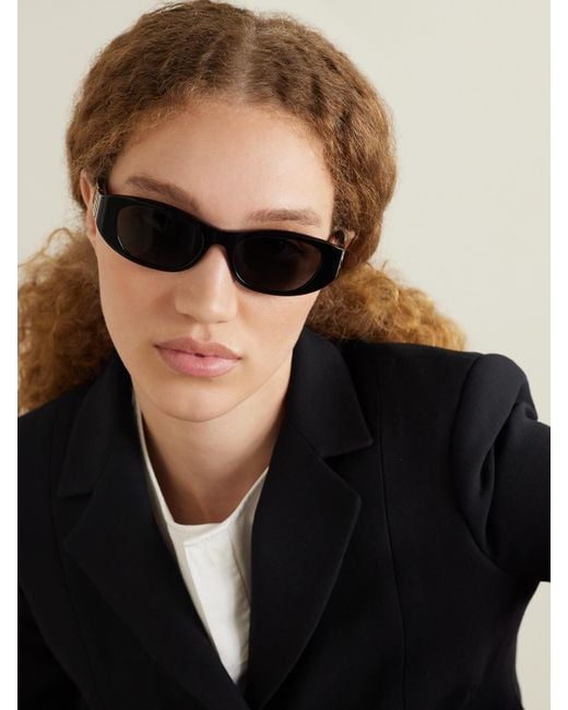 Dior Black 30Montaigne S9U Oval-Frame Acetate Sunglasses